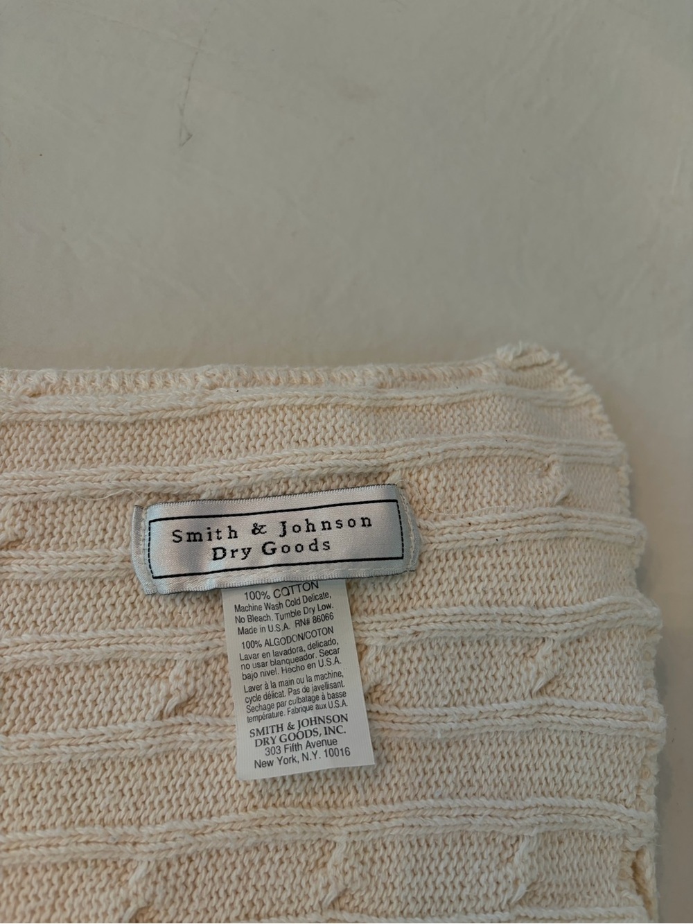 Vintage Soft Cable Knit Throw Blanket - Cream - Picture 5 of 5